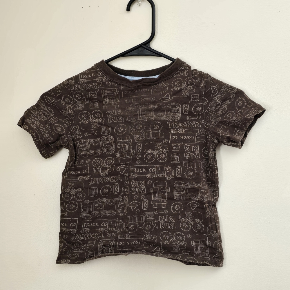 Jumping Beans Boys 3T Brown Truck Pattern T-Shirt